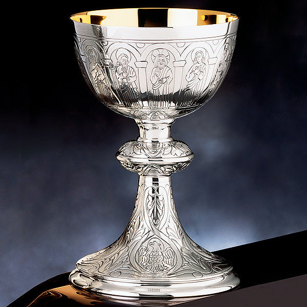 Apostles & Evangelist Motif Hand-Engraved Chalice Only