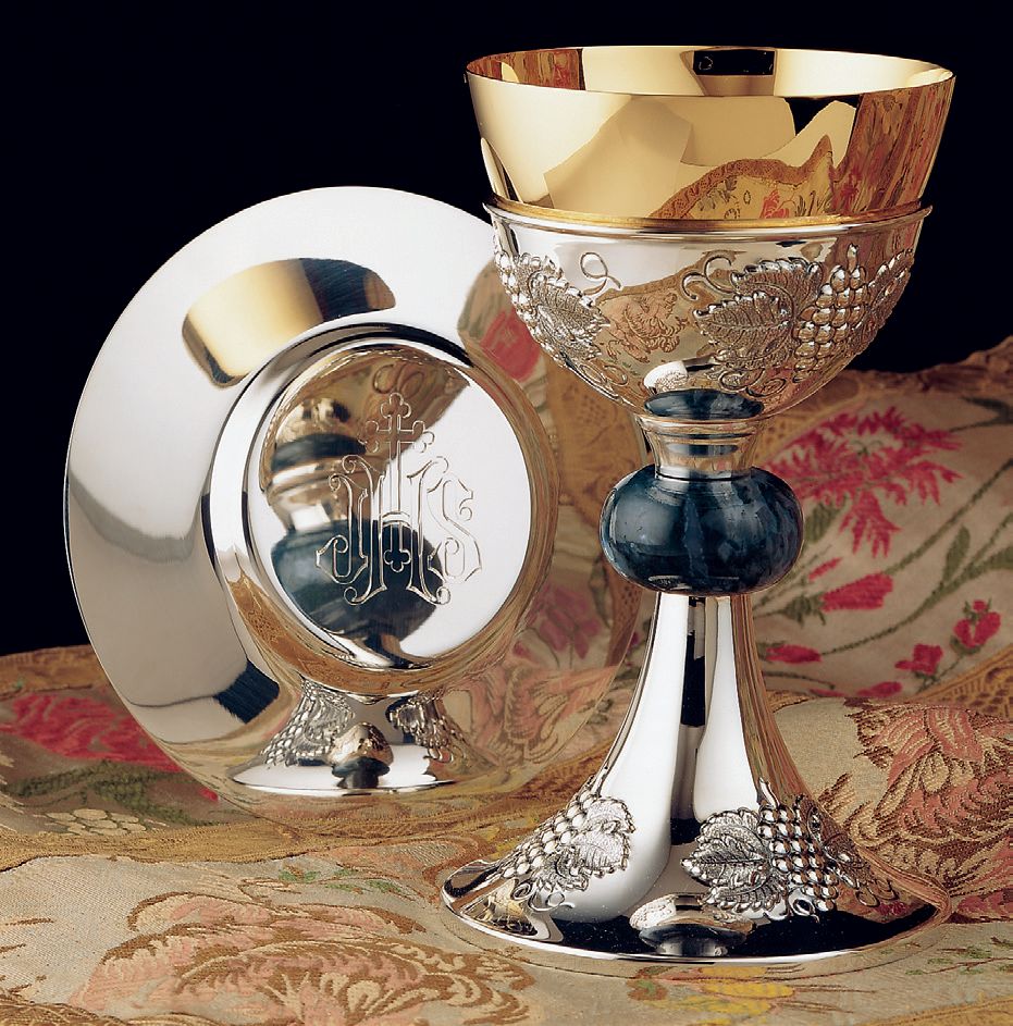 Grapes Motif & Agate Stone Chalice Only