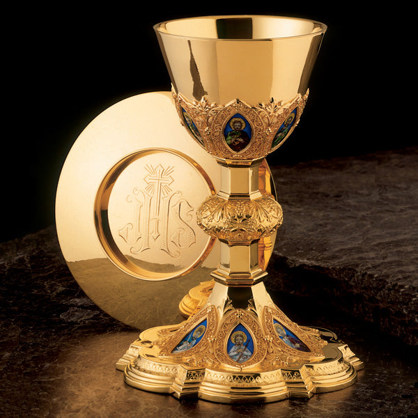 "The Twelve Apostles" Chalice & 6-1/4" Scale Paten with Ring