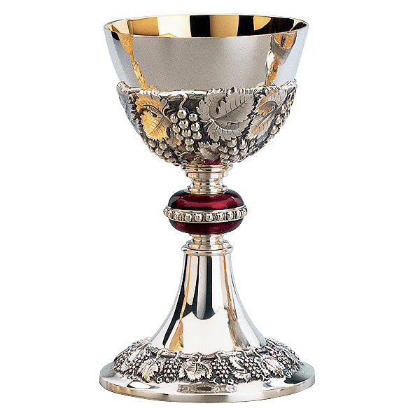 Grape & Leaf Motif Chalice & 6-1/4" Dish Paten