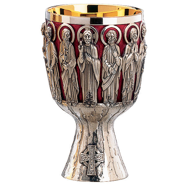 Christ & Apostles Motif Chalice & 6" Bowl Paten