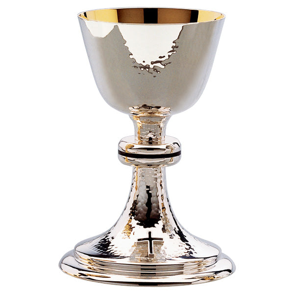 Traditional Hand Hammered Chalice & 6-1/4" Dish Paten