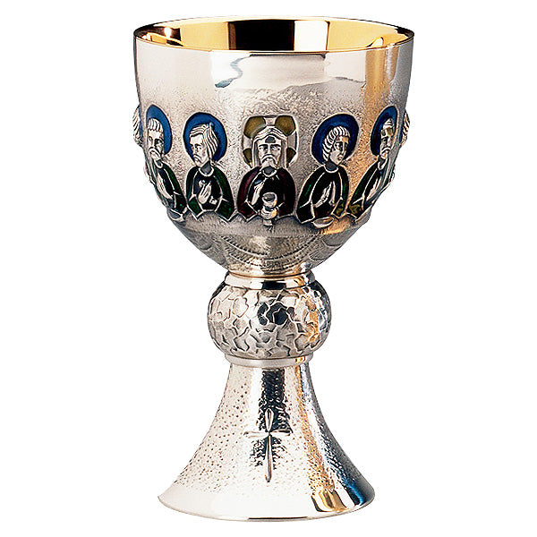 Last Supper Motif Chalice with 6" Bowl Paten