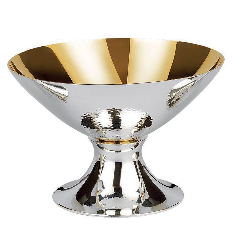 Silver Plated Hammered Open Ciborium (4-3/8" Ht)
