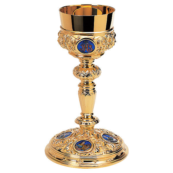 4 Evangelists Chalice & 6-1/4" Scale Paten w/Ring
