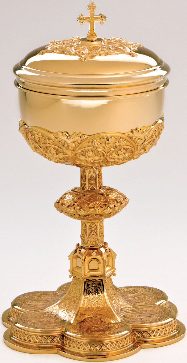 Gothic Brass Gold-Plated Ciborium