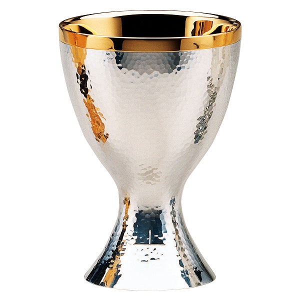 Soft Round Hand Hammered Chalice & 6-1/4" Dish Paten