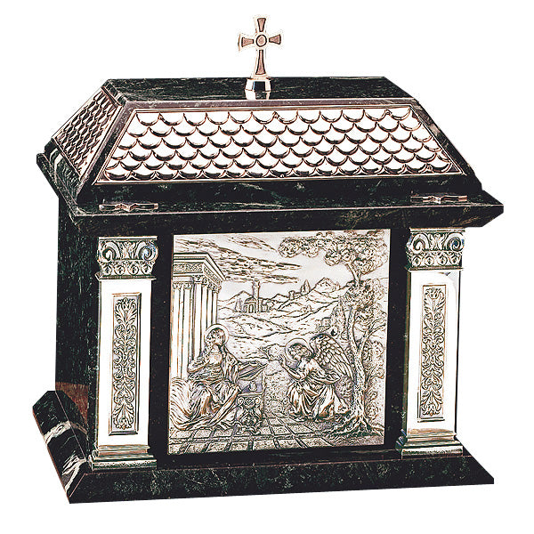 Domed Green Marble & Metal Tabernacle