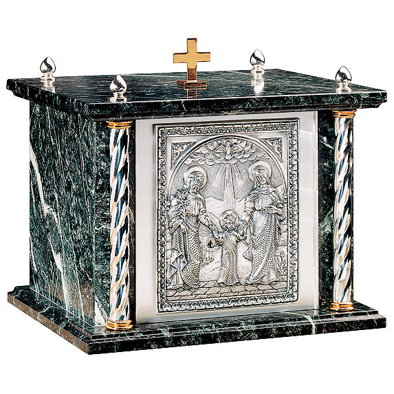 Green Marble Holy Family Motif Tabernacle