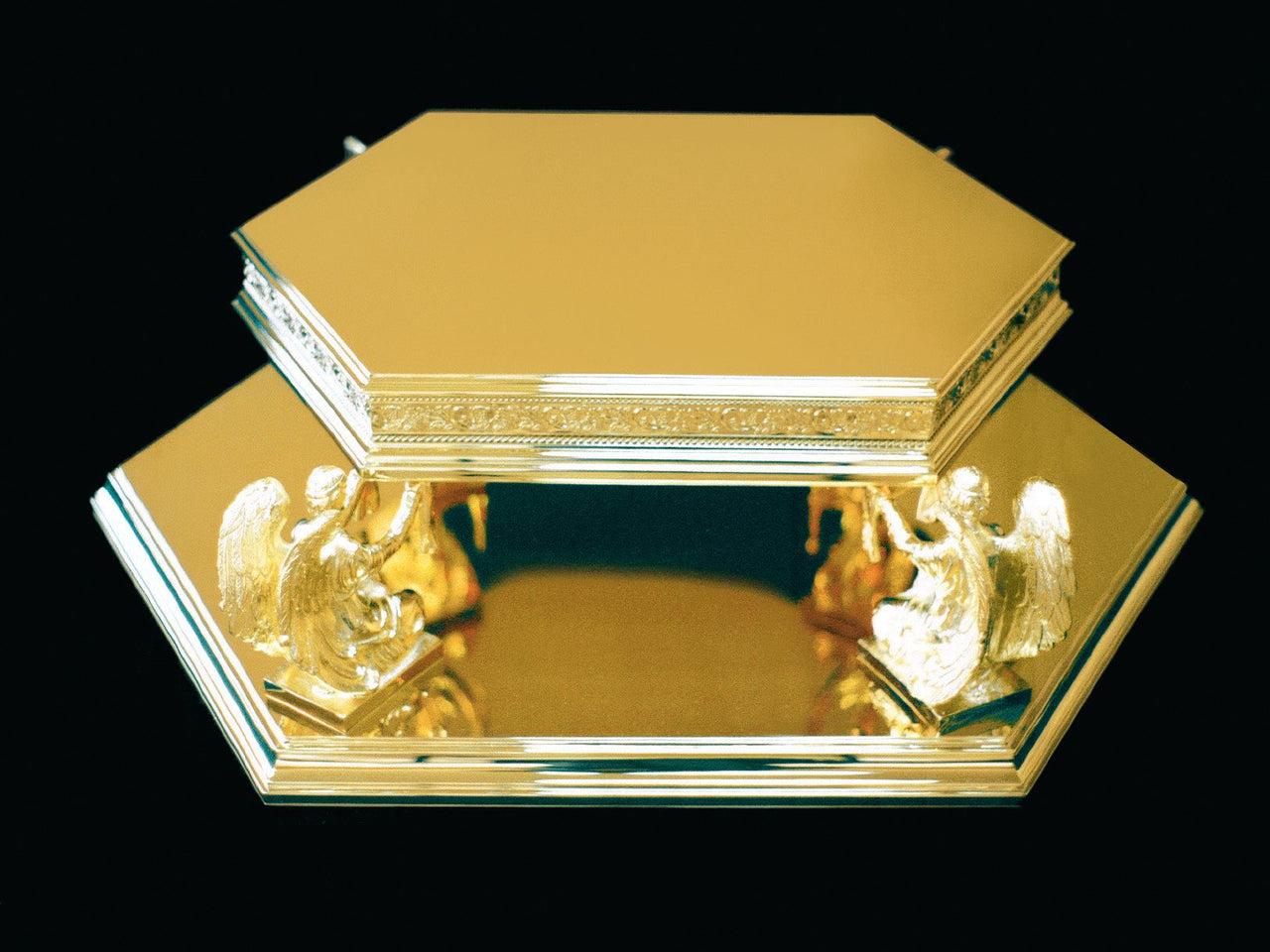 Hexagonal Angel Motif Tabernacle Pedestal Only