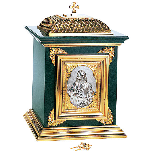 Sacred Heart Relief Tabernacle with Green Marble