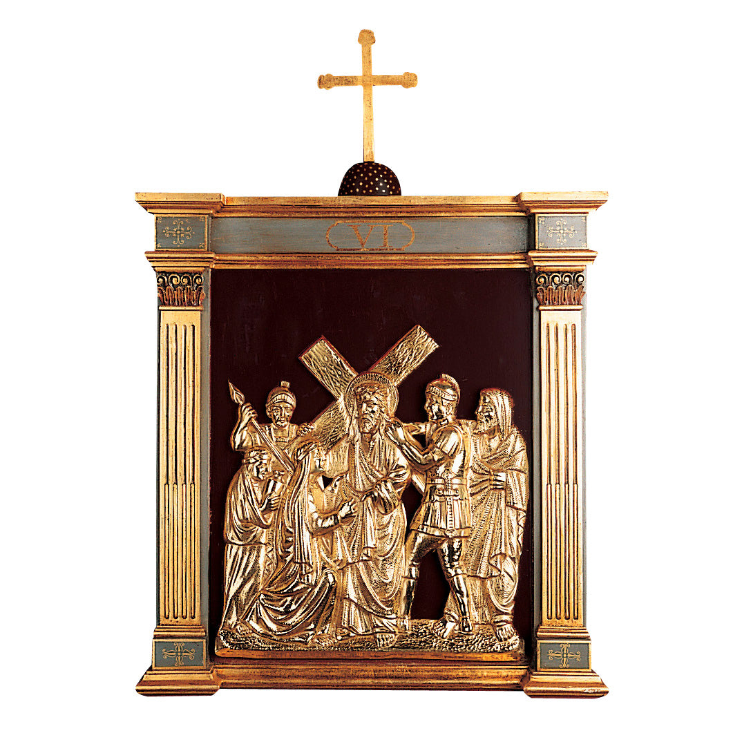 Wood Frame Polychrome Finish Stations/Way of the Cross