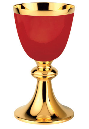 Ivory or Red Enameled Chalice & Scale Paten