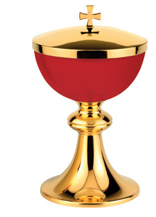 Ivory or Red Enameled Traditional Ciborium