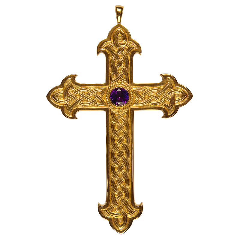 Croix pectorale d'évêque en améthyste simple