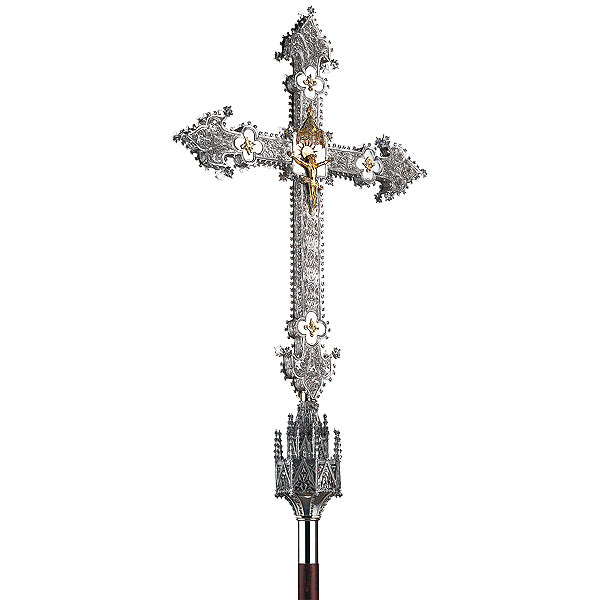 Gothic Standing Floor Processional Cross/Crucifix