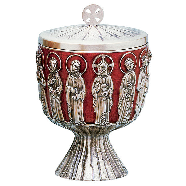 12 Apostles Motif Red Enameled Ciborium