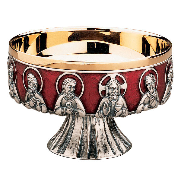 12 Apostles Motif Red Enameled Open Ciborium