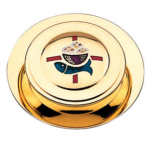 Bread, Fish & Cross Motif Pyx - 20 Host