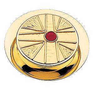 Stone & Cross Motif Pyx - 20 Host