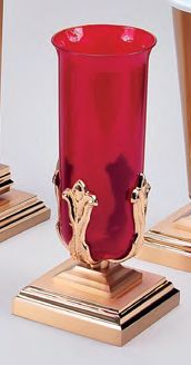 Lampe de sanctuaire d'autel en bronze, finition combinée : style 1120