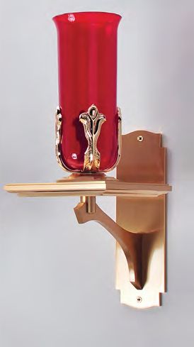 Lampe de sanctuaire murale en bronze à finition combinée (A) : Style 1120