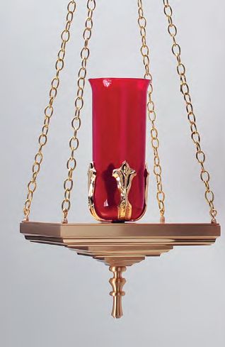 Lampe de sanctuaire suspendue à finition combinée (A) : Style 1120 - 81,28 cm H