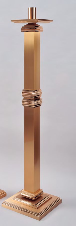 Candélabre Pascal Processionnel en Bronze Fini Combiné : Style 1120 - Douille 1 15/16" - Deux Tailles