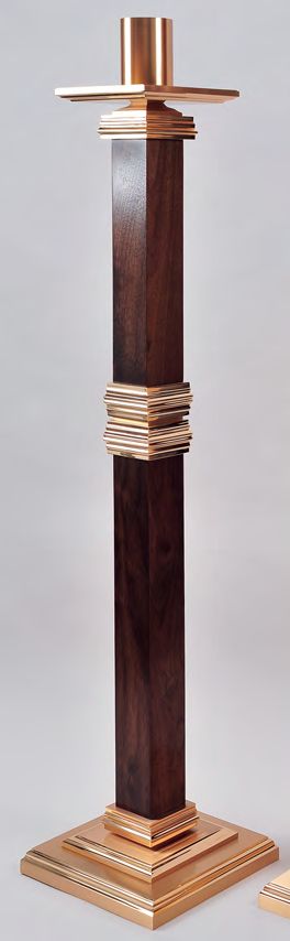 Candélabre Pascal Processionnel en Bronze Fini Combiné : Style 1120 - Douille 1 15/16" - Deux Tailles