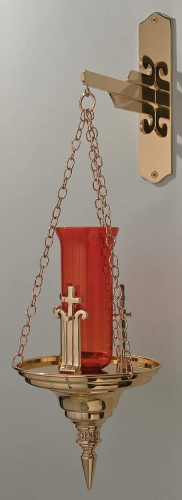 Lampe de sanctuaire suspendue en bronze sans support : Style 2034 - 137 cm H