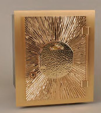 Combination Finish Bronze Chapel Exposition Tabernacle: 0283 Style - 14" Ht