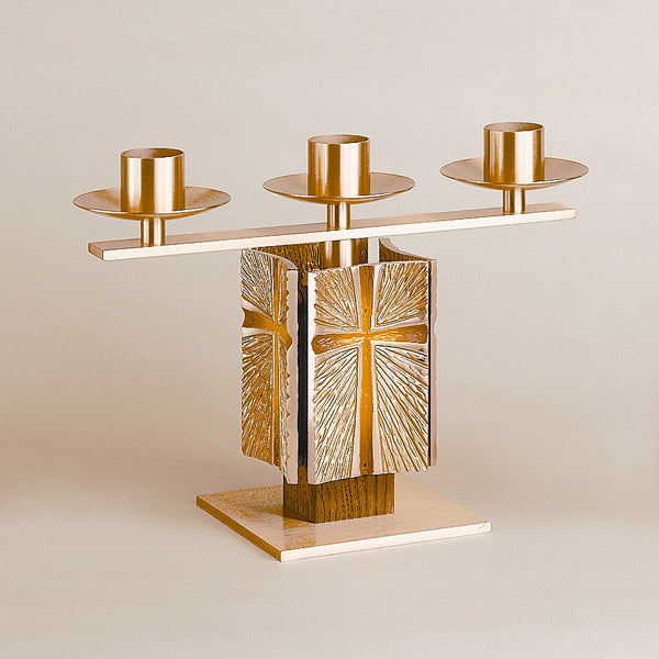 Candélabre d'autel 3, 5, 7 lumières Bronze/Bois : Style 2155