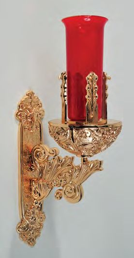 Lampe de Sanctuaire Murale en Bronze : Style 2180