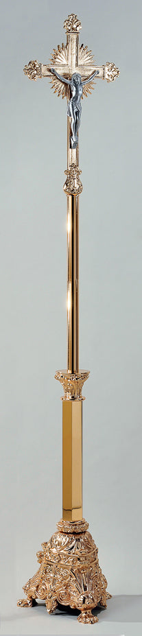Crucifix de procession en bronze : style 2180 - H. 83 po