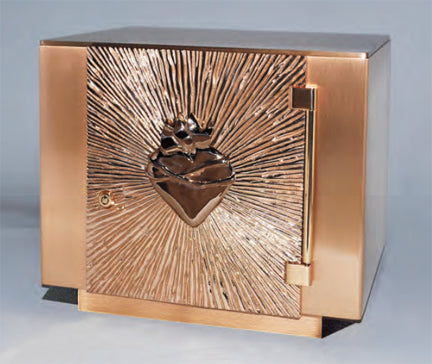 Combination Finish "Thorns & Heart" Bronze Tabernacle: Style 2165 - 13 3/4" Ht