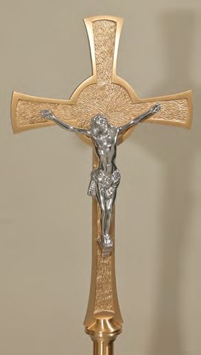 Bronze Floor Processional Crucifix: 2211 Style - 84" Ht