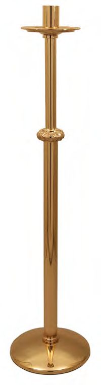 Cierge Pascal Fixe en Bronze : Style 2384 - 122 cm H - Douille de 4,9 cm