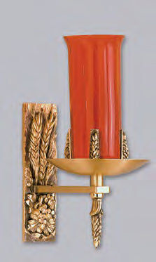 Lampe de sanctuaire en bronze avec support texturé noir : style 909
