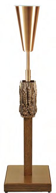 Adjustable Floor Altar Vase w/Dark Oak Column Bronze: 2754 Style - Two Sizes