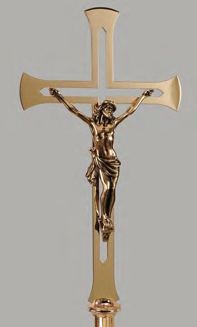 Bronze Floor Processional Crucifix: 3059 Style - 91" Ht