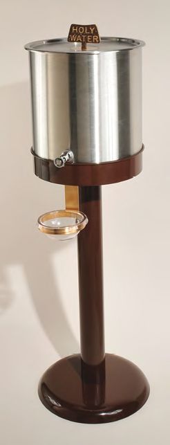 Stainless Steel Antique Brown Base Holy Water Container/Tank: 3615 Style