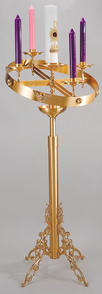 Bronze Adjustable Single Advent Wreath Only: 5142 Style - 27" Dia