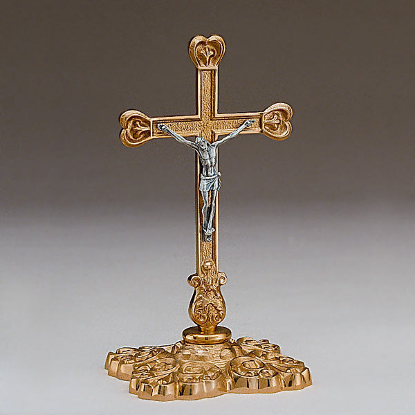Rich Gilt Finish Bronze Altar Crucifix: 6193 Style - 12" Ht