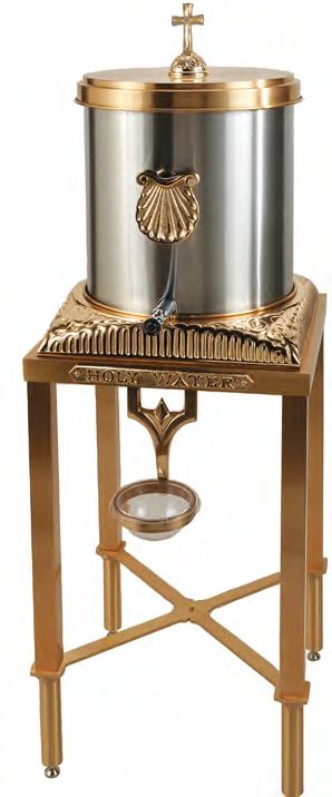 Bronze Holy Water Dispenser: 6130 Style - 51" Ht