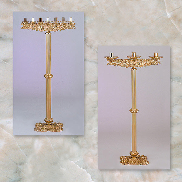 Candelabres de sol finition bronze riche doré 3, 5, 7 lumières : Style 6193