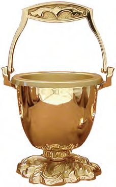 Bronze Holy Water Pot & Sprinkler: 6193 Style - 11.5" Ht
