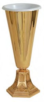 Vase à fleurs d'autel en bronze poli brillant : Modèle 6225