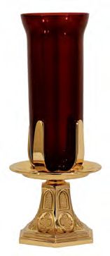 Lampe de sanctuaire d'autel en bronze poli brillant : Style 6225