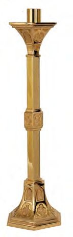 Candélabre d'autel en bronze poli : Style 6225, 4 tailles