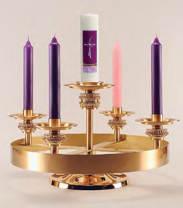 Bronze Table Top Advent Wreath: 7130 Style - 27" Dia